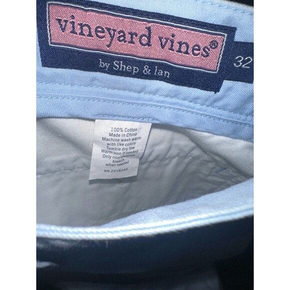 VINEYARD VINES Club Short Mens Size 32 Powder Blue Flat Front Chino Shorts - Picture 3 of 3